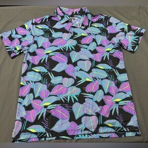 Chubbies Men's Fluorescent Funk Performance Polo shirt Size XL